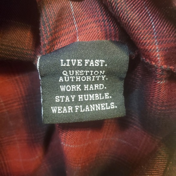 DIXXON Flannel Mens XL Red Black Plaid Form And Function Long Sleeve Snap Button - Picture 9 of 12